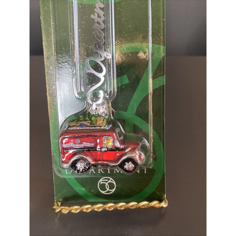 Vintage Dept 56 Mercury Glass Van Ornament 2001 The Village Express 6